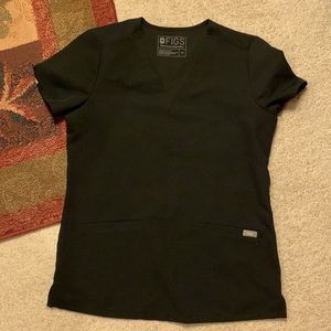 Figs Casma 3 Pocket scrub top black xs
